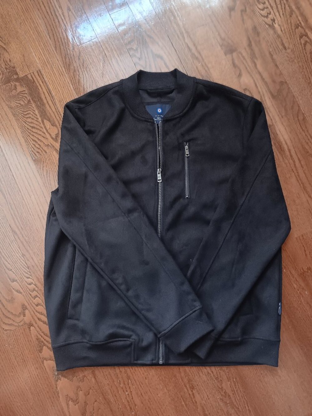 Ben Sherman Black Faux Suede Bomber Jacket (NWT) LARGE
